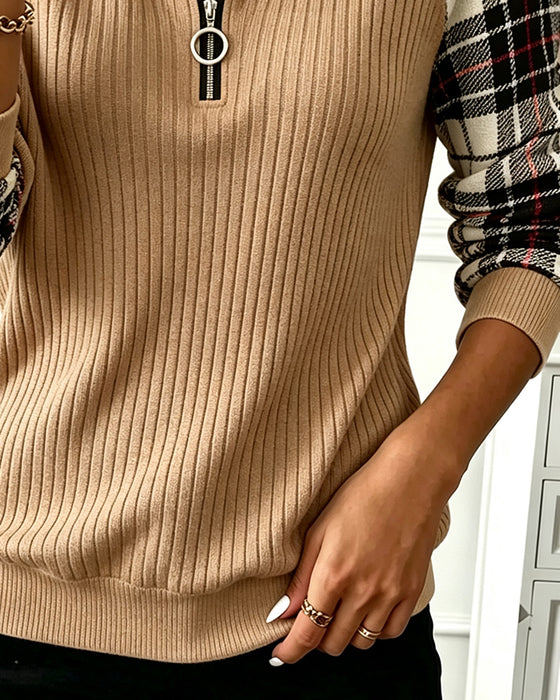 Sweat‑shirt Bloc De Couleur Col Rond