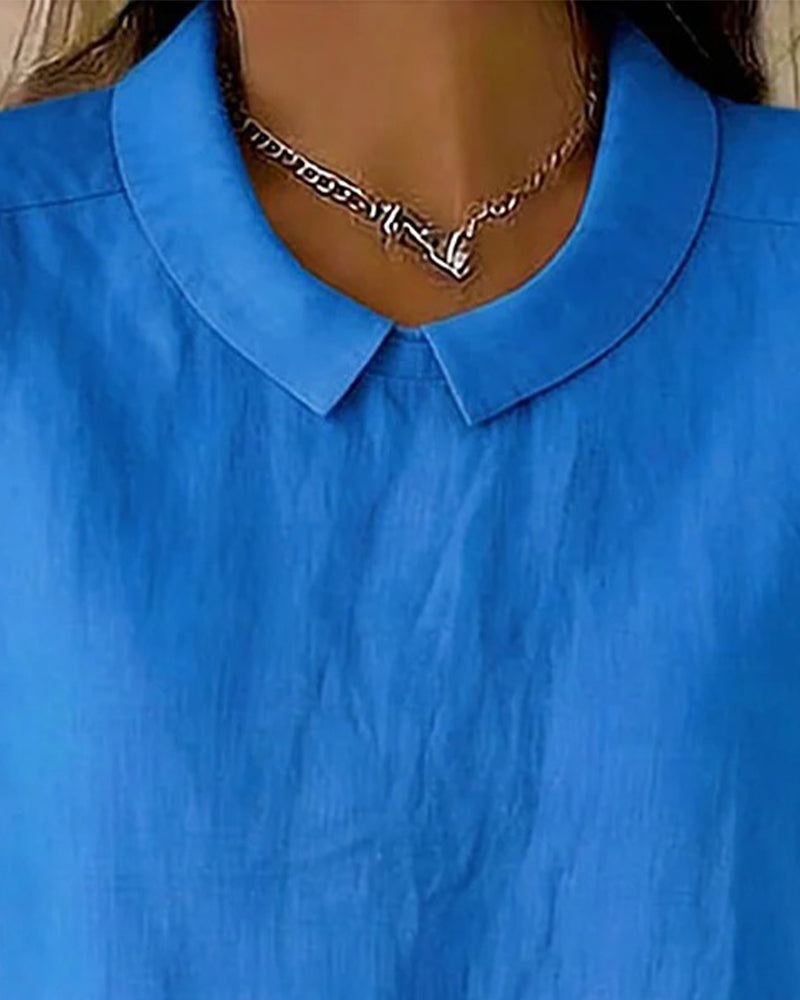 Blouse Col Claudine Manche Courte