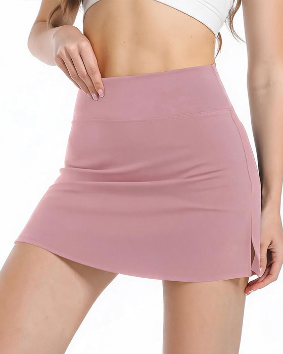 Jupe Taille Haute Fente Droite Mini Sport Court