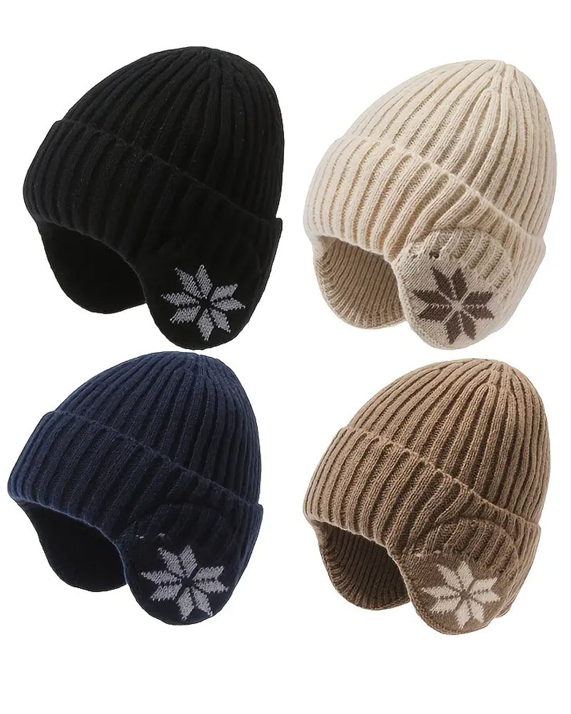 1 pièce Bonnet d’Hiver pour Femme Doublé en Polaire avec Oreilles en Polaire