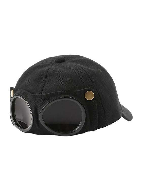 Casquette De Baseball Pilote Avec Lunettes Amovibles – Conçue Pour Le Style Urbain Et Les Looks Du Quotidien