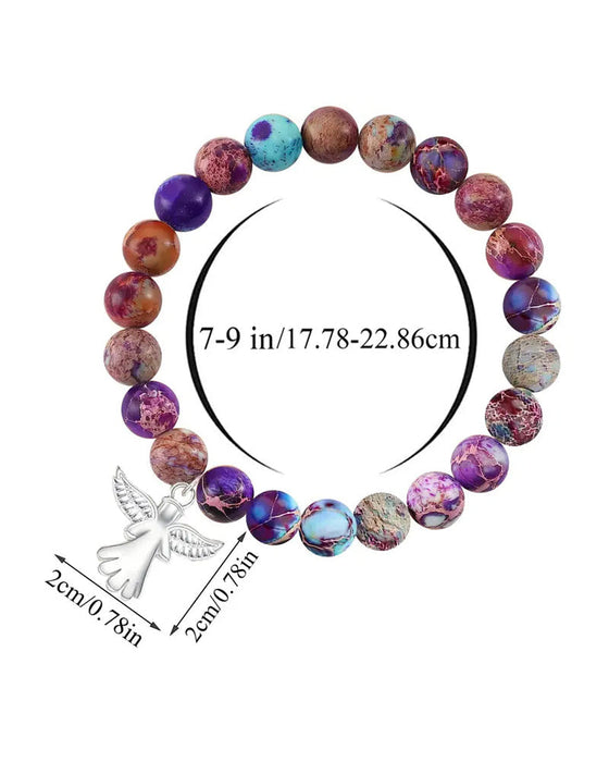 Bracelet de guérison en cristal ailes d'ange