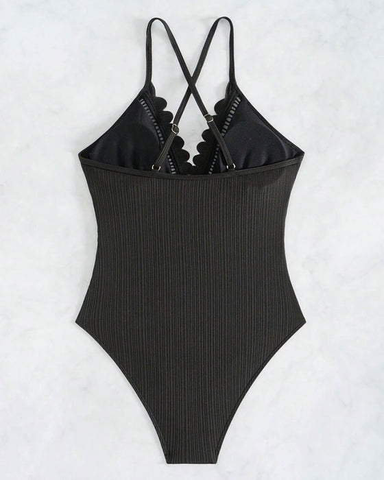 Maillot de Bain Monopiece Uni Sexy Creux