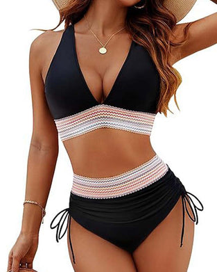 Bikini Vacances Col V À Lacets