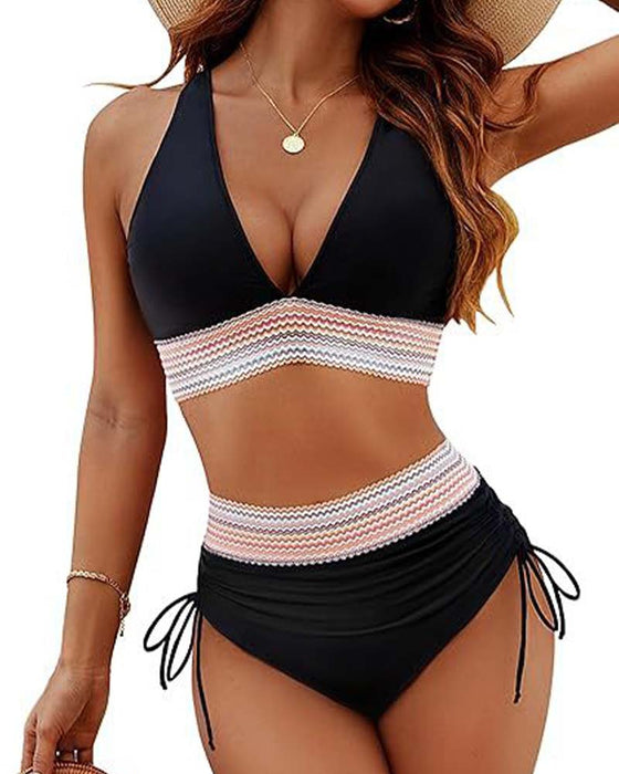 Bikini Vacances Col V À Lacets