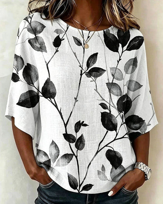 Blouse Lâche Lavage À L'Encre