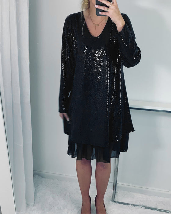 Robe élégante et ample avec manches longues