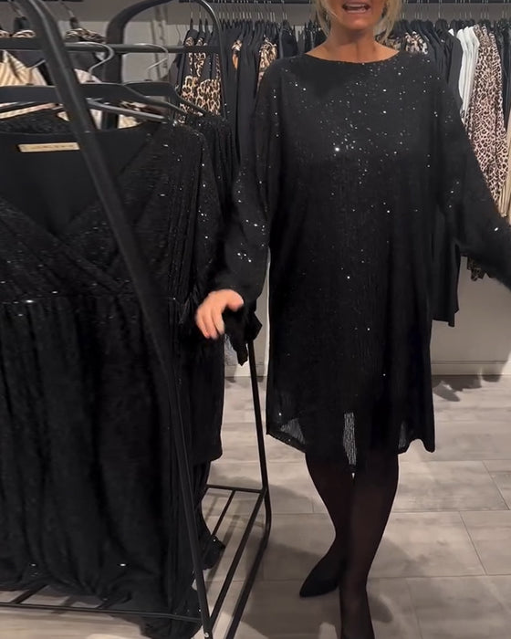 Robe Élégante Dos Nu À Bretelles Et Paillettes