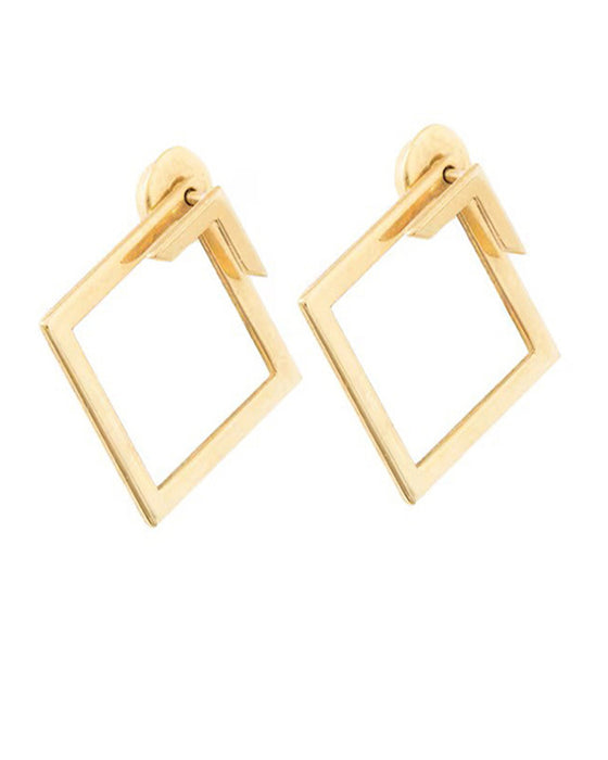 Boucles d'oreilles simples et élégantes en forme de diamant