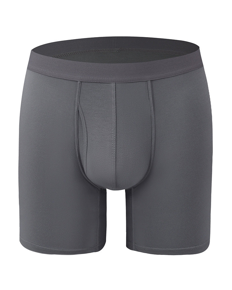 Boxer Homme Unie Fibre De Bambou Extensible, Sous-Vêtement Confortable Respirant Pour Un Usage Quotidien, Sous-Vêtement Homme Décontracté Pour Toutes Les Saisons