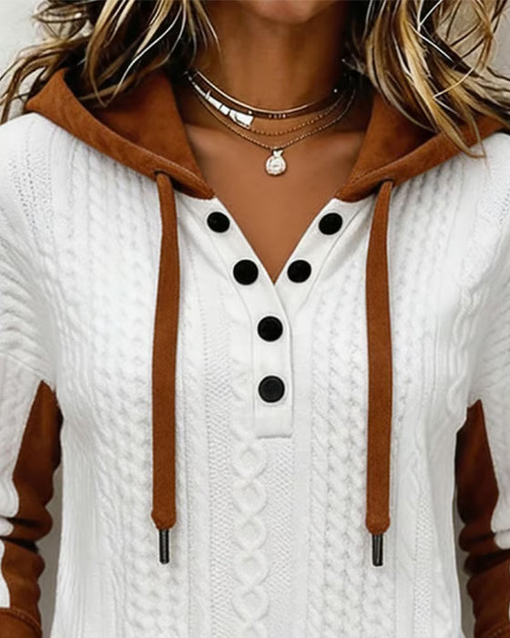 Hoodie Manche Longue Bloc De Couleur