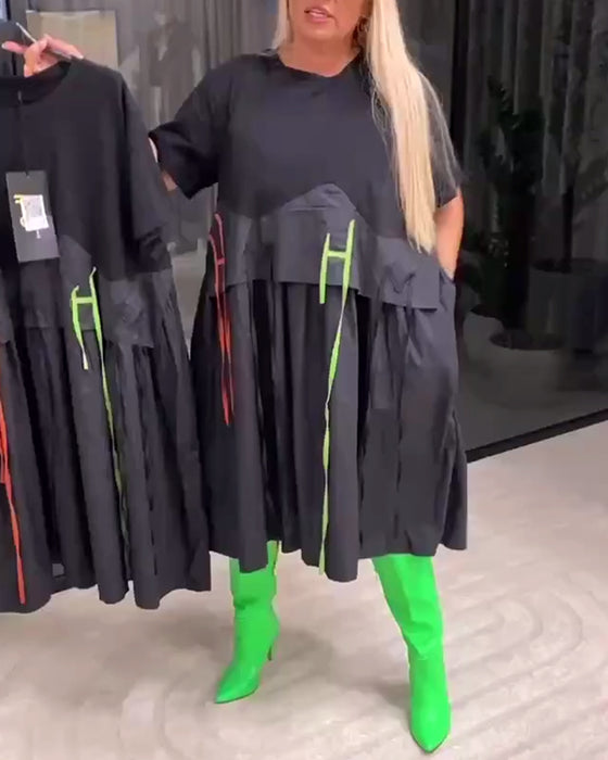 Robe Couture Ruban Fausse Deux-Pièces