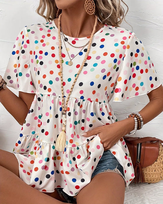 Chemisier Coloré Polka Dot Babydoll