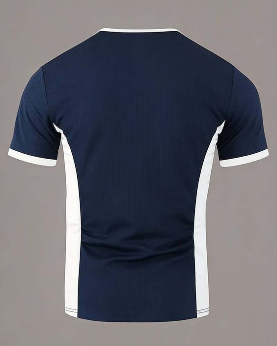 T-Shirt Homme Bloc De Couleur Gaufré