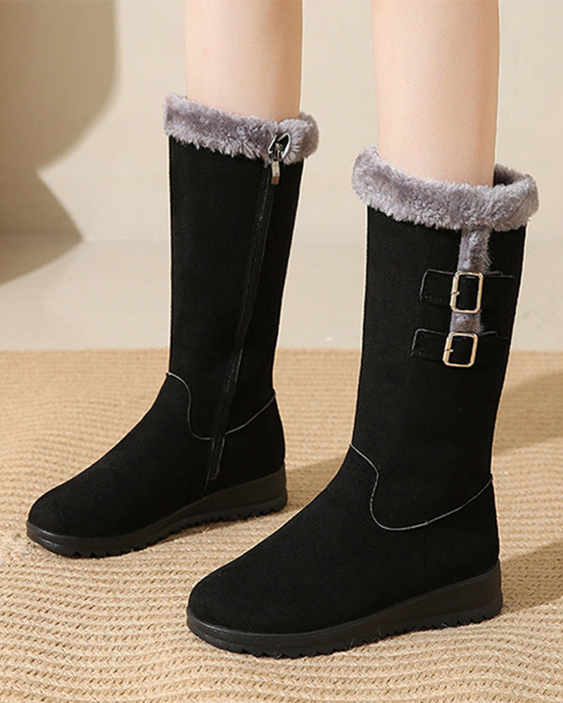 Bottes de Neige Femme Tendance Haute Cheville