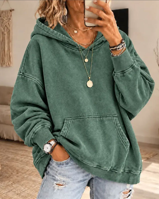 Hoodies Décontractés Unis Poche