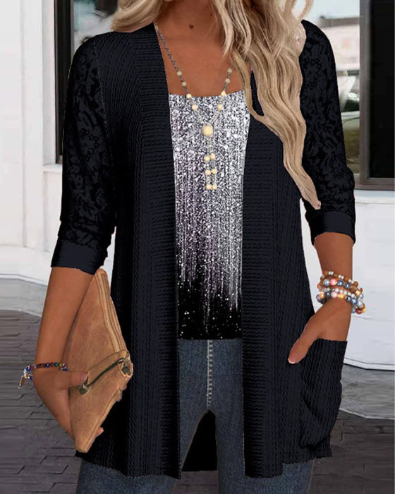 Haut De Mode Effet Deux Pièces