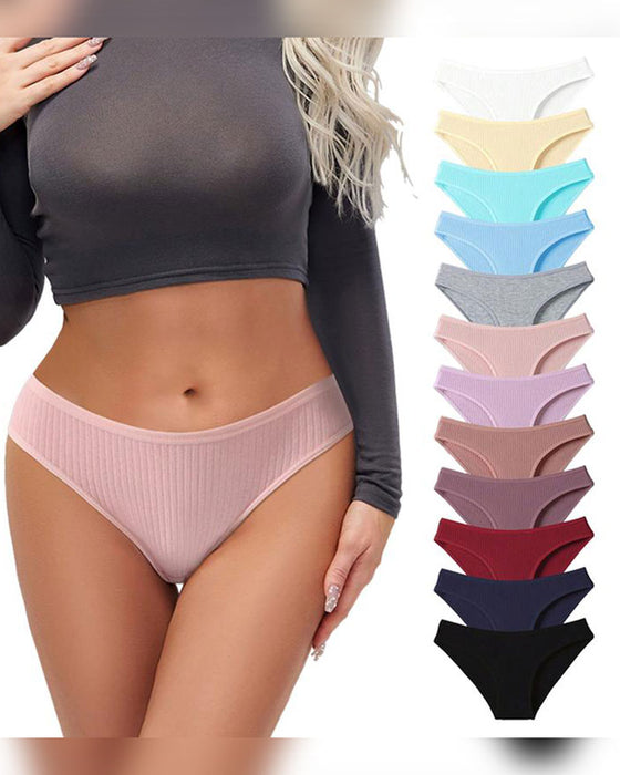 Culotte Femme Respirante Texture Rayée Verticale Confortable Tendance Taille Moyenne