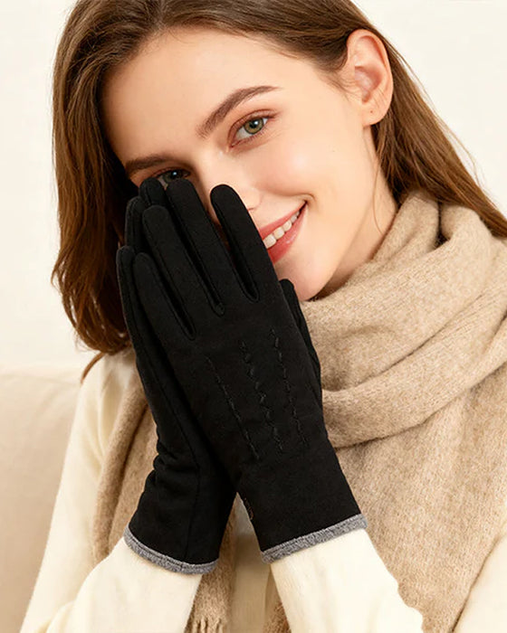Gants Chauds Et Coupe-Vent Avec Fonction Écran Tactile Et Prise Antidérapante