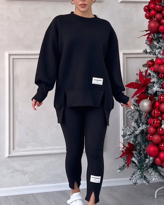 Ensemble Sweatshirt Imprimé Et Pantalon De Jogging
