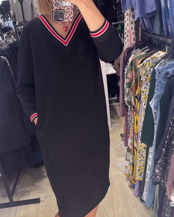 Robe col V avec poches