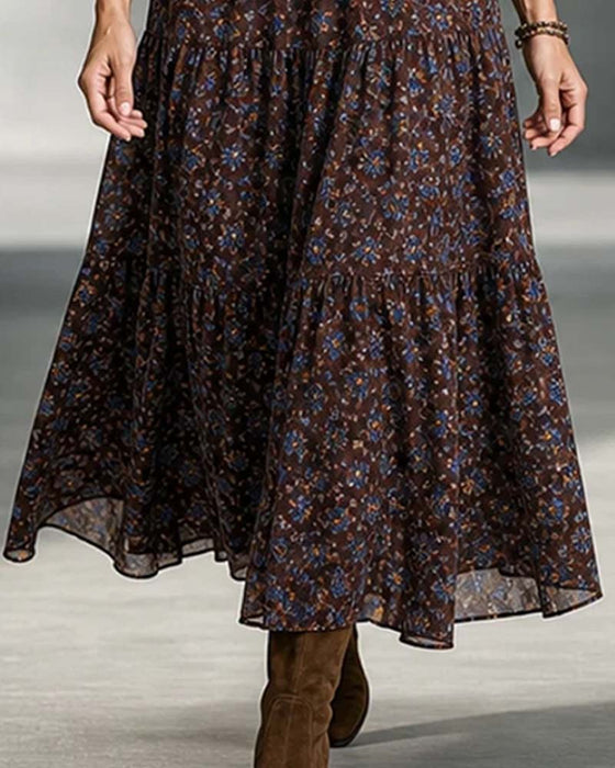 Robe Col Chemise Patchwork
