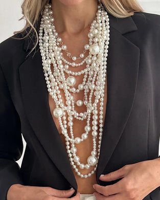 Collier Multi-Couches Long Perle