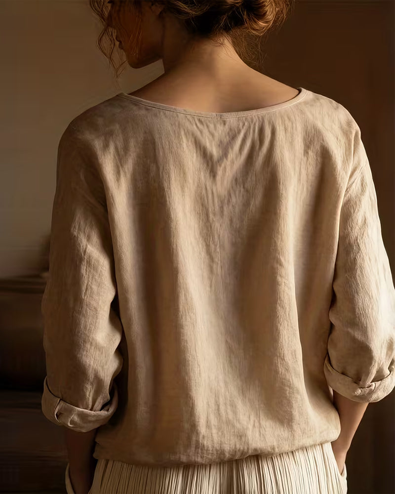 Chemisier Laçage Uni Élégant Décontracté