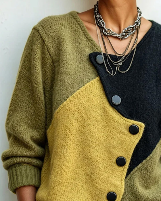 Gilet Irrégulier Bloc De Couleur