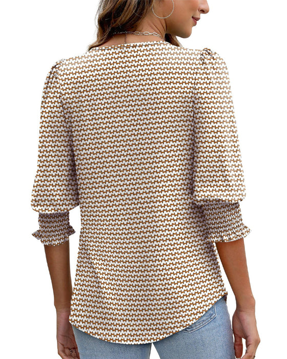 Blouse Manche Bouffante Imprimée