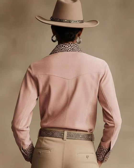 Chemise Revers Léopard Patchwork