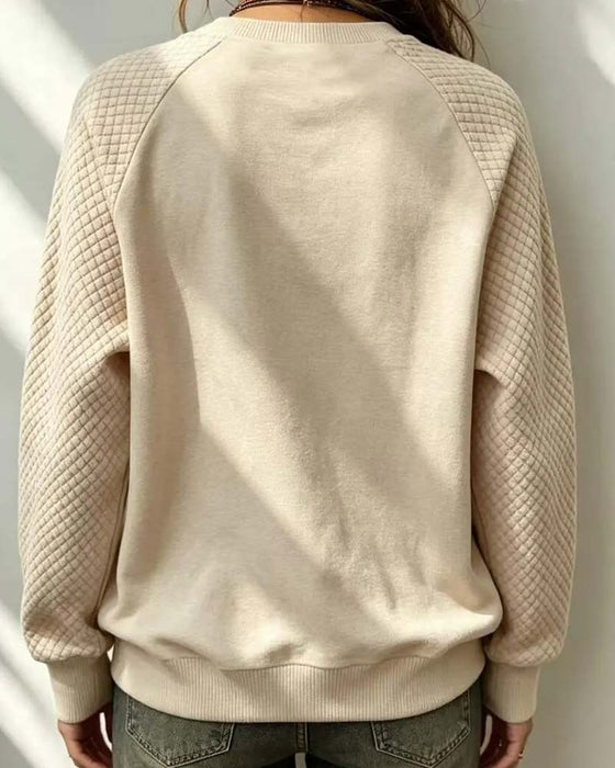 Sweatshirt Col Rond Argyle Manche Raglan Pullover