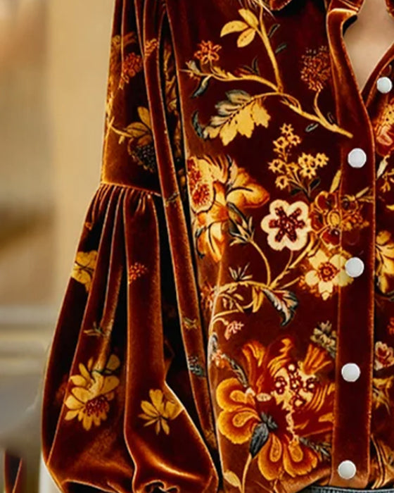 Chemise Imprimée À Manches Ballon