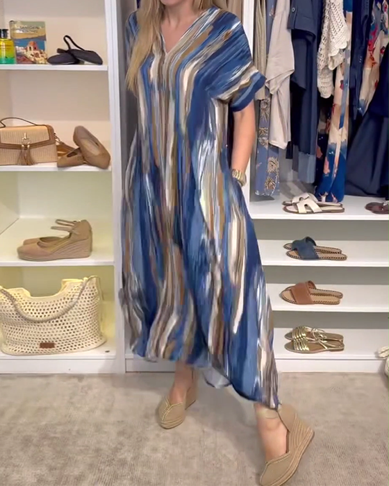 Robe décontractée ample à col en V