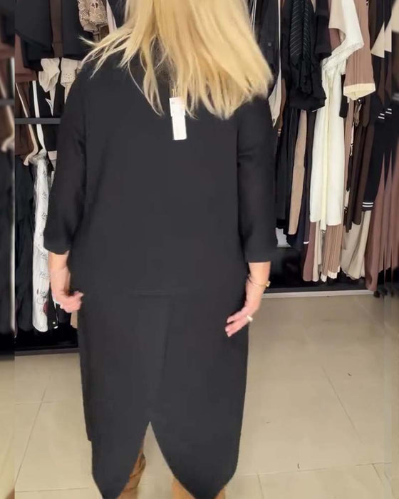 Robe Col Rond Coupe Ample Uni