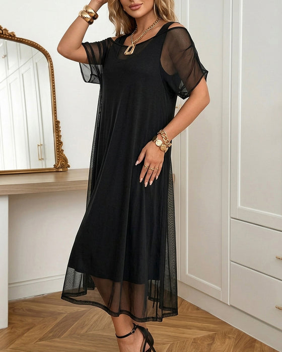 Set Robe Débardeur Et Surrobe En Maille