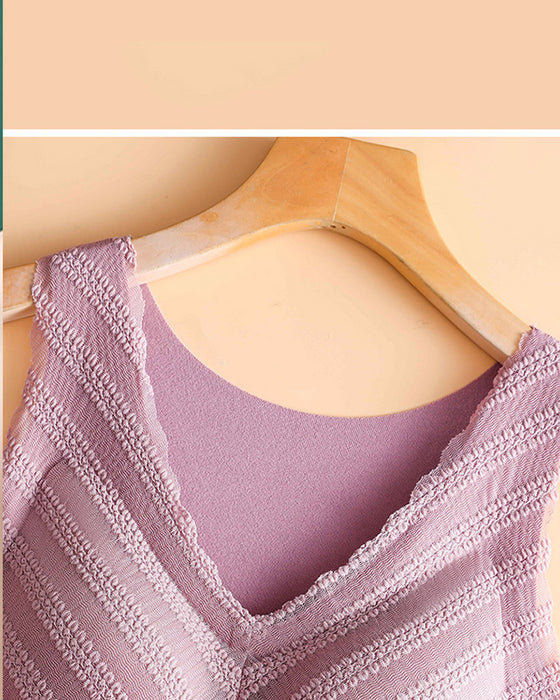 Gilet Double Face Velours Brossé Thermique Avec Poche Poitrine