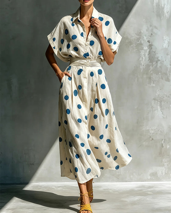 Robe Décontractée À Pois Midi