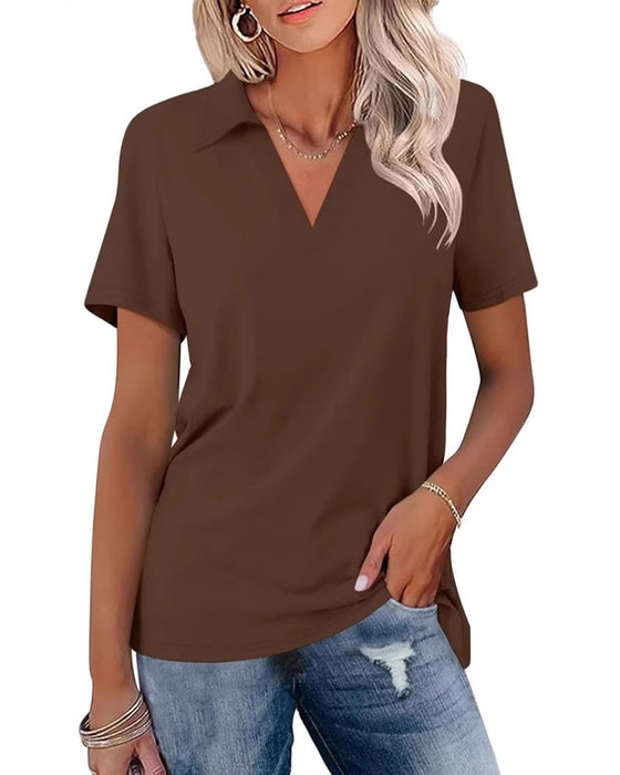 T-Shirt Manche Courte Col V Polo