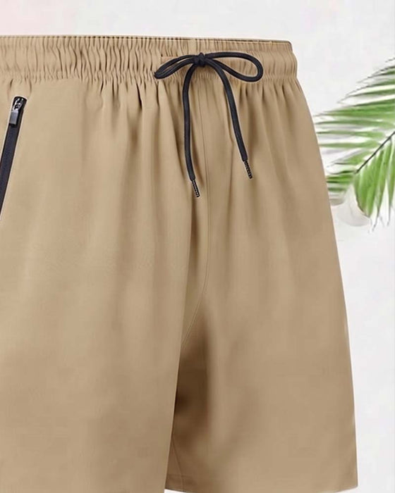 Short Cordon Fermeture Éclair Taille Élastique