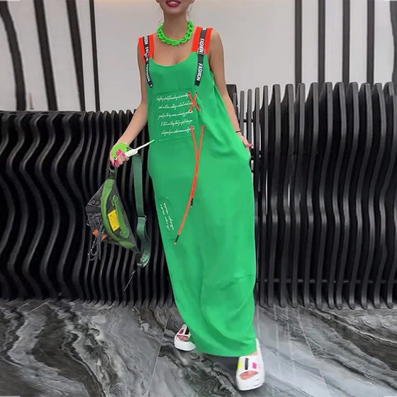 Robe Sans Manches Imprimé Lettre Personnalisé