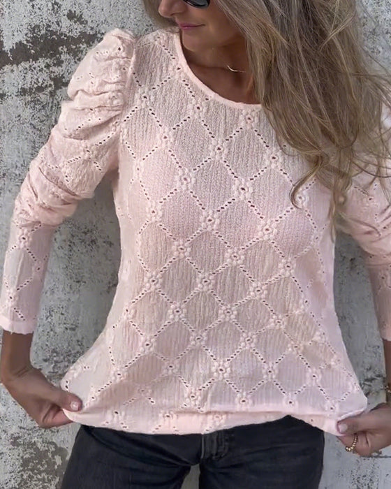 Blouse À Manches Bouffantes Et Découpes