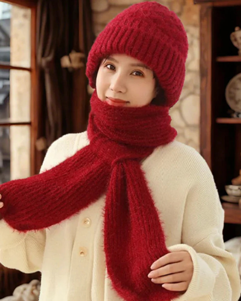 Hiver Polyvalent Tricoté À Capuche Écharpe Pour Femmes