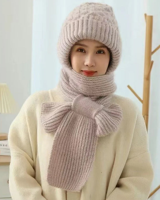 Hiver Polyvalent Tricoté À Capuche Écharpe Pour Femmes
