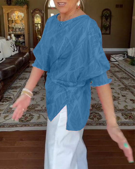 Blouse Col Rond Ample Imprimé