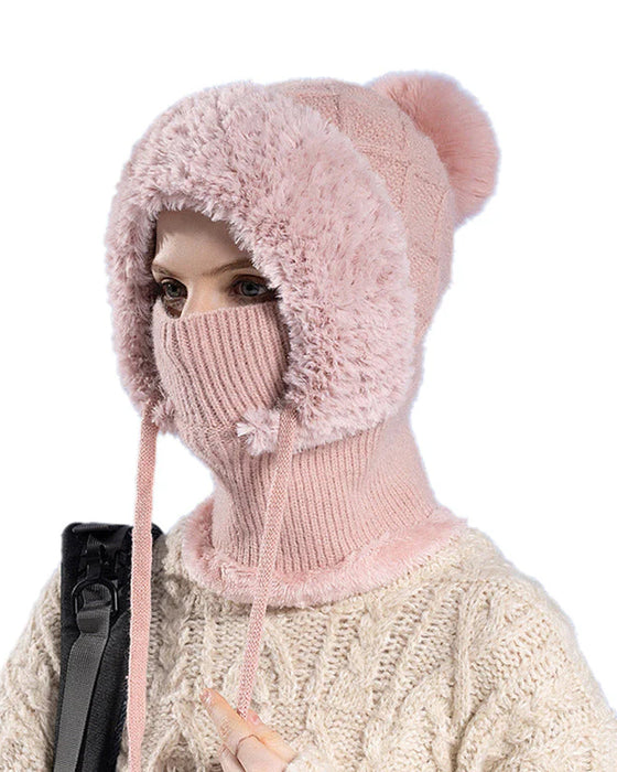 🔥Bonnet D’Hiver Épais Et Stylé – Avec Cache-Visage Chaud Et Écharpe🧣