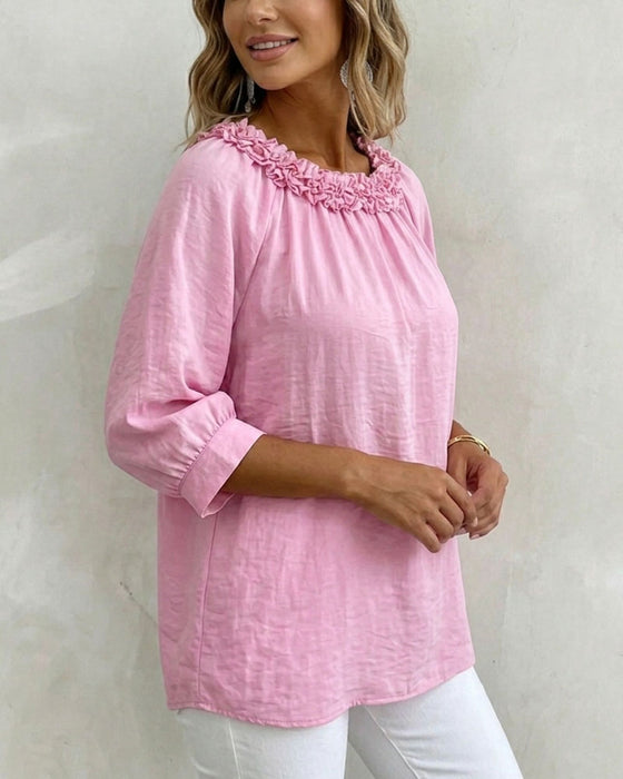 Blouse Manches Courtes Fleurie Large