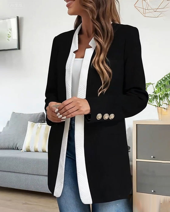 Manteau Tendance Couleur Contrastante