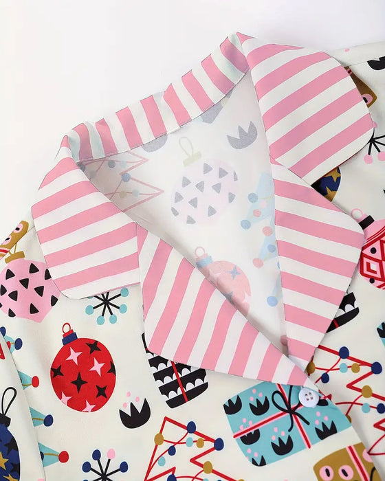 Ensemble deux pièces décontracté imprimé pour la maison