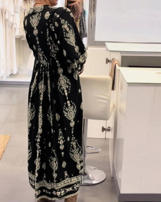 Robe décontractée à imprimé et poches amples